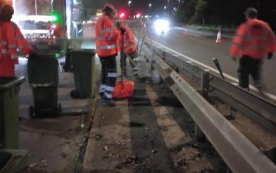 District Cleansing Staff Cleaning Up Soar Valley Way