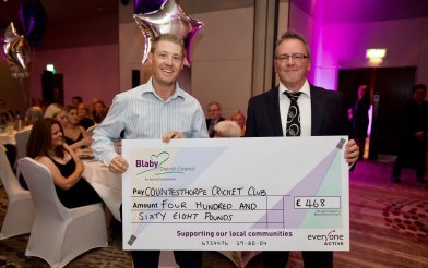 Countesthorpe Cricket Club receiving a Community Grant