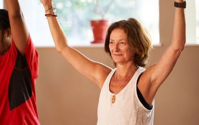 Woman stretching