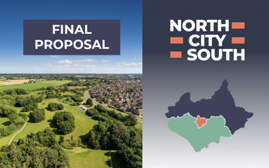 Final Proposal North City South Complete With Map And Image Of Green Field And Housing