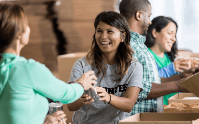 Photo of two ladies volunteering
