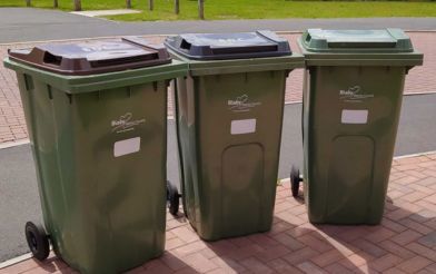 Waste bins on kerbside