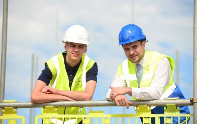 Assistant Site Manager Sam Green With Apprentice Josh Mccabe