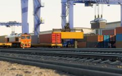 Rail Freight Hub With Cranes