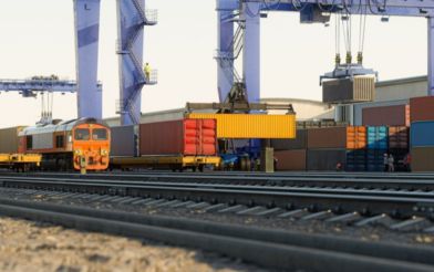 Rail Freight Hub With Cranes